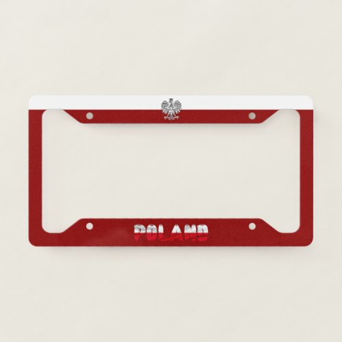 Poland flag_coat of arms license plate frame