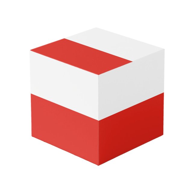Poland flag cube (Front Angled)