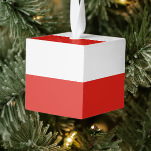 Poland flag cube ornament
