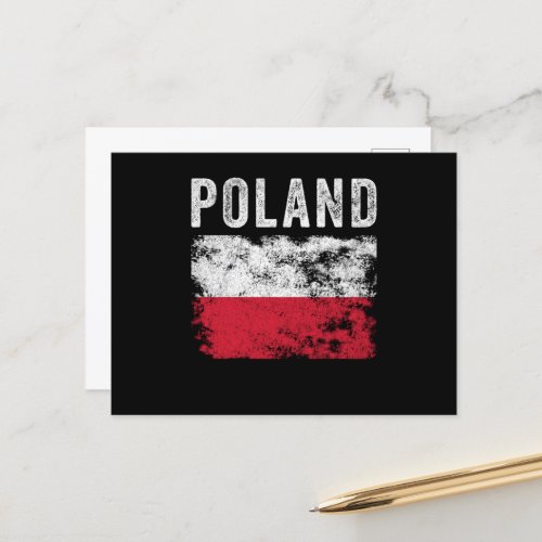 Poland Flag Distressed _ Polish Flag Postcard