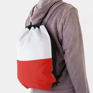 Poland flag drawstring bag