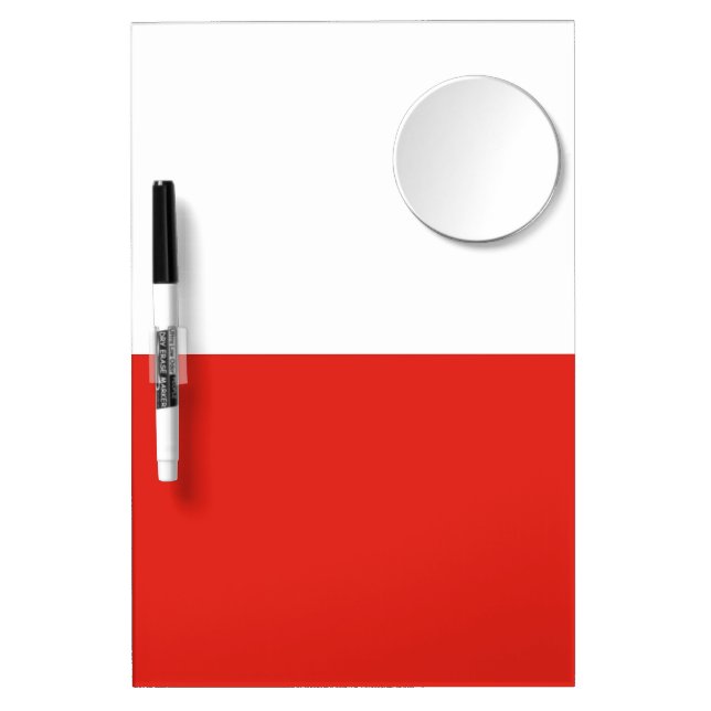 Poland flag dry erase board with mirror (Front)