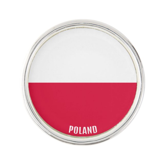 Poland Flag Elegant Patriotic Lapel Pin (Front)