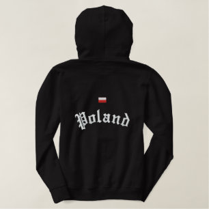 Poland Flag Embroidered Hoodie