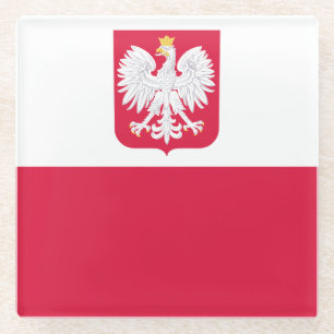 Poland Flag Glass Coaster
