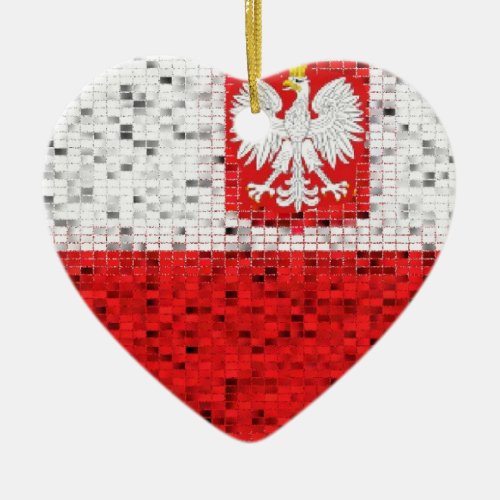 Poland Flag glitter ornament