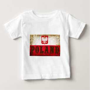 Poland Flag Grunge Baby T-Shirt