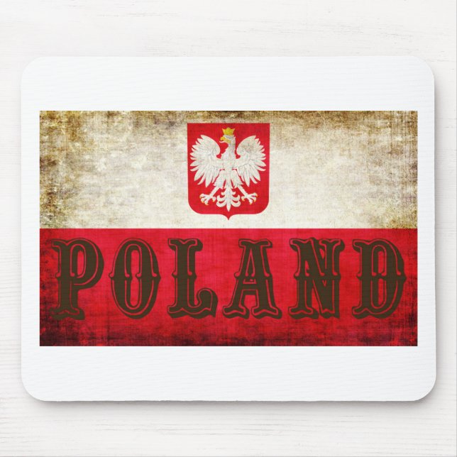 Poland Flag Grunge Mouse Pad (Front)