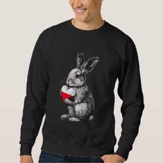 Poland Flag Heart Bunny Polish Pride Polska Polish Sweatshirt