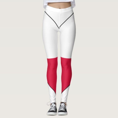 Poland Flag Heart Leggings