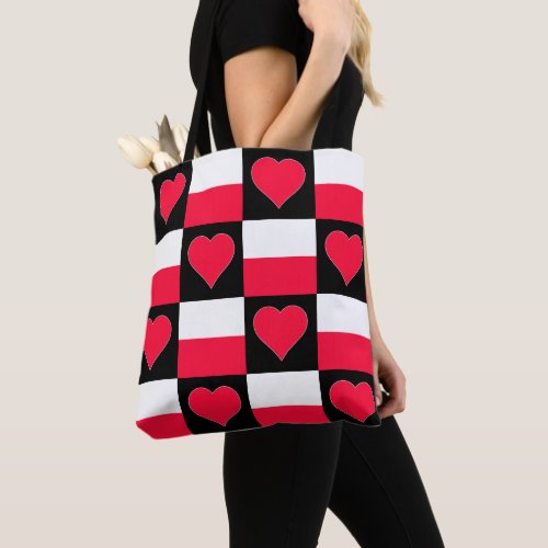 Poland Flag Heart Pattern Patriotic Polish Pride Tote Bag