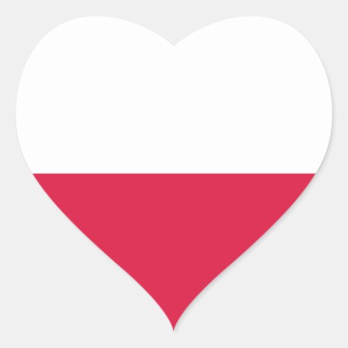 Poland Flag Heart Sticker