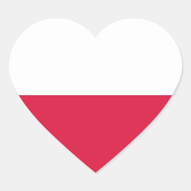 Poland Flag Heart Sticker (Front)