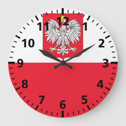 Poland Flag Large Clock