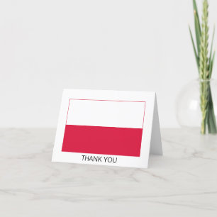Poland Flag Letterpress Thank You Card