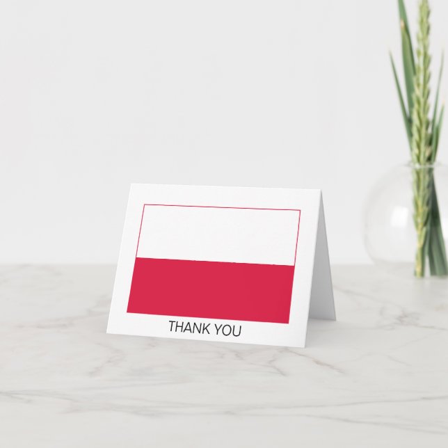 Poland Flag Letterpress Thank You Card (Front)