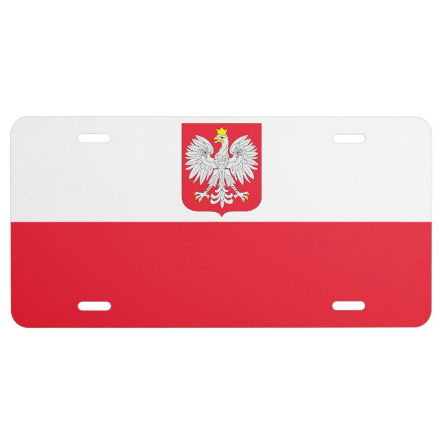 Poland Flag License Plate (Front)