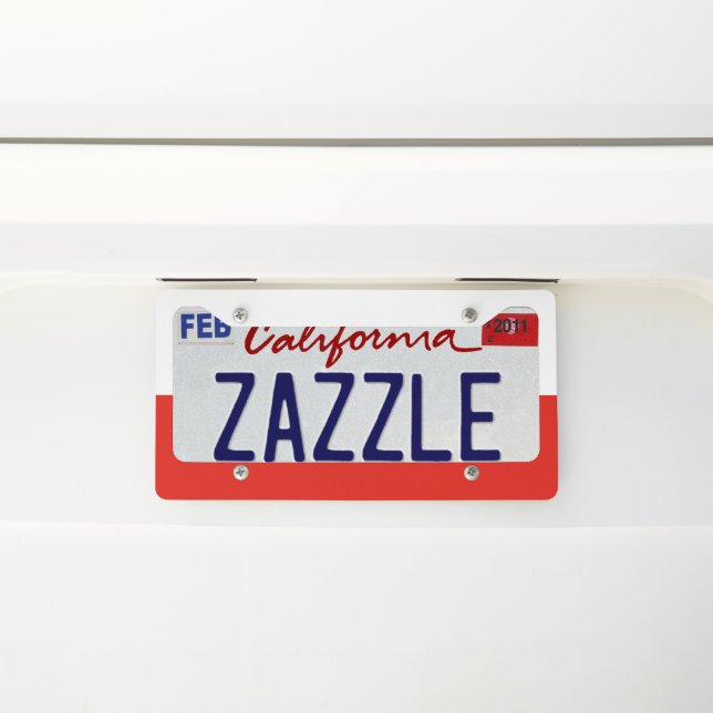 Poland flag license plate frame (On Car)