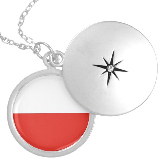 Poland flag locket necklace (Front)