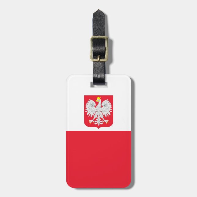 Poland Flag Luggage Tag (Front Vertical)