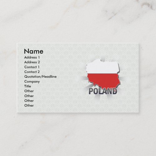 Poland Flag Map 2.0 Business Card Template