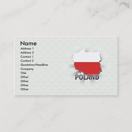 Customizable Poland Flag Map 2.0 Business Card Template