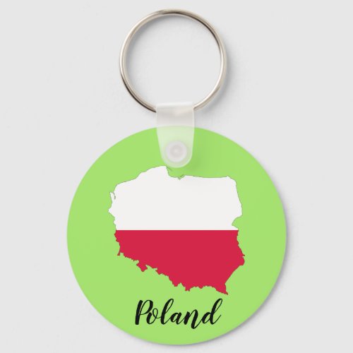 Poland Flag Map Keychain