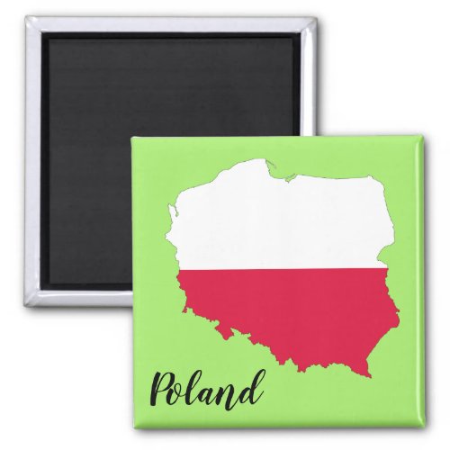 Poland Flag Map Magnet