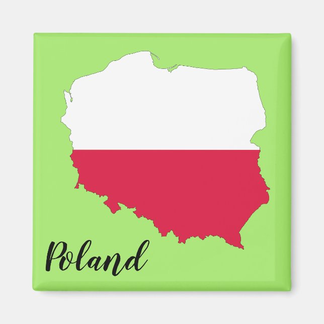 Poland Flag Map Magnet (Front)
