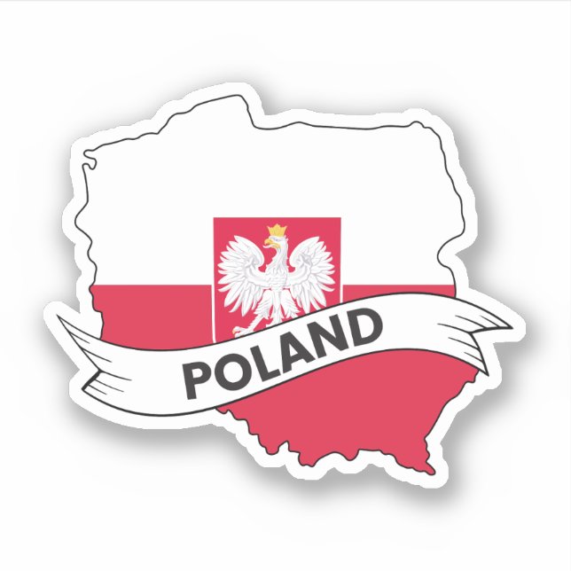 Poland Flag Map Sticker (Front)