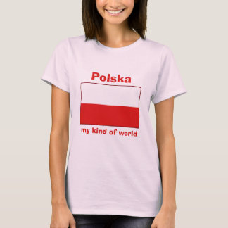 Poland Flag + Map + Text T-Shirt