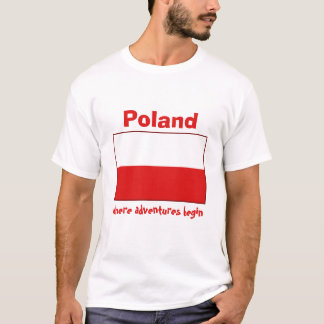 Poland Flag + Map + Text T-Shirt