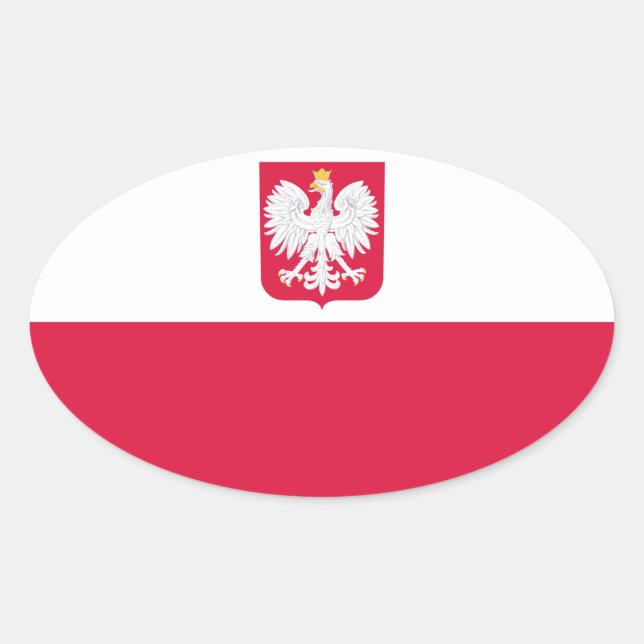 Poland flag oval sticker (Front)
