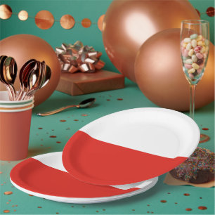 Poland flag paper plates