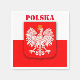 Poland Flag Patriotic Football Soccer Polska Napkins