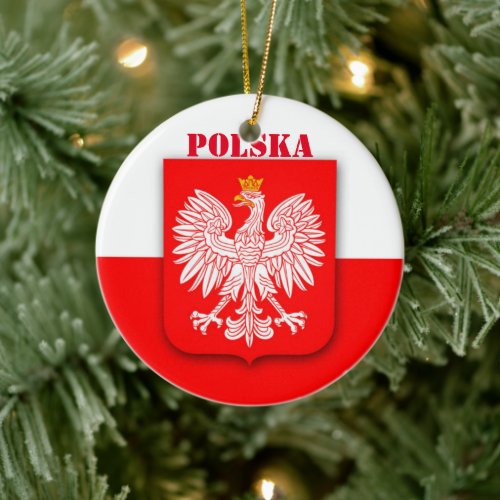 Poland Flag Patriotic Soccer Polska Ceramic Ornament