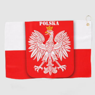 Poland Flag Patriotic Soccer Polska Golf Towel