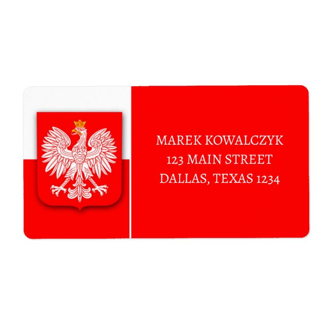 Poland Flag Patriotic Soccer Polska Return Address Label (Front)