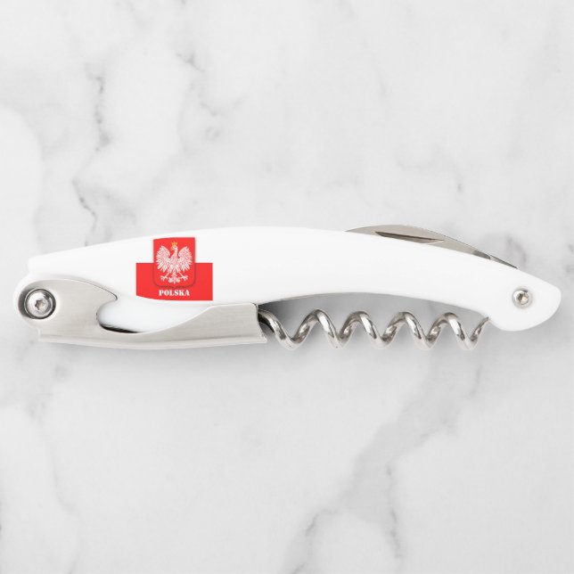 Poland Flag Patriotic Soccer Polska Waiter's Corkscrew (Front)