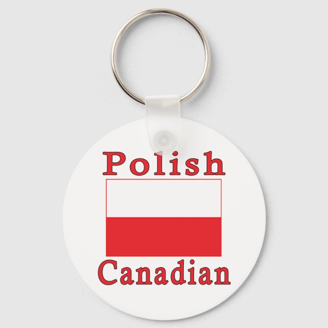 Poland Flag Polish Canadian Keychain (Front)