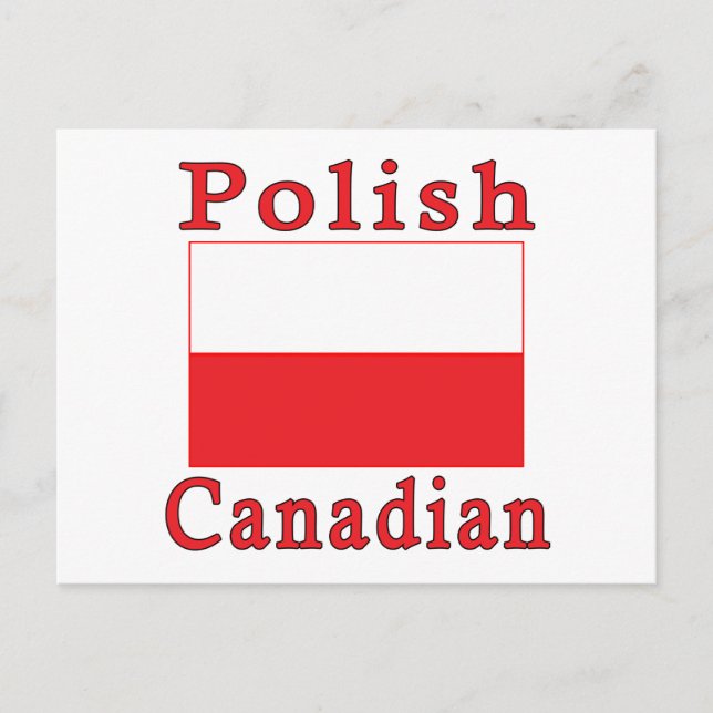 Poland Flag Polish Canadian Postcard (Front)
