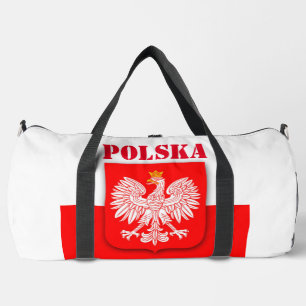 Poland Flag Polska Patriotic Football Soccer  Duffle Bag