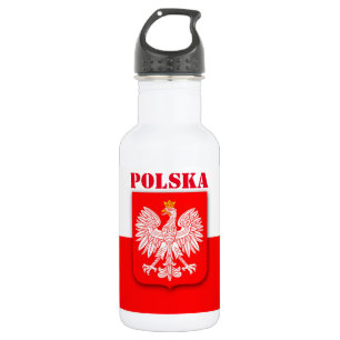 Poland Flag Polska Patriotic Football Soccer  Stainless Steel Water Bottle