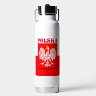 Poland Flag Polska Patriotic Football Soccer Water Bottle