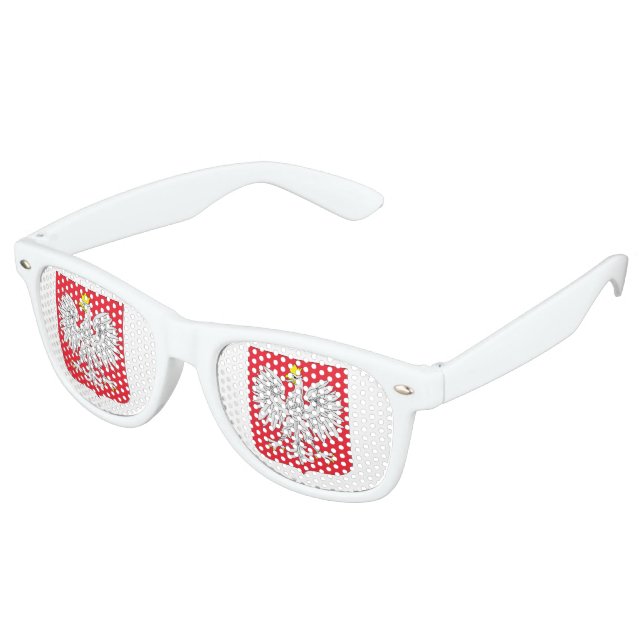 Poland Flag Retro Sunglasses (Angled)