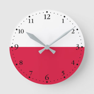 Poland Flag Round Clock