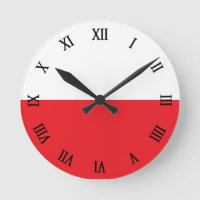 Poland flag round clock