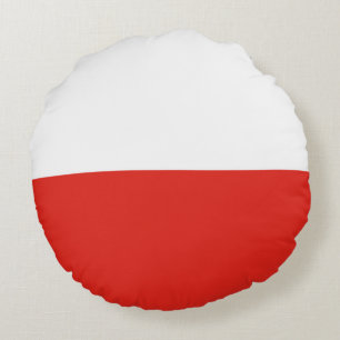 Poland flag round pillow