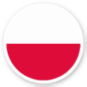 Poland Flag Round Sticker
