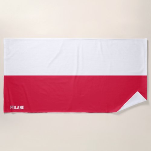 Poland Flag Splendid Patriotic Beach Towel